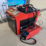 Máquina de solda a laser de fibra portátil de 1000 w com alimentador automático de arame e cabeça de solda oscilante